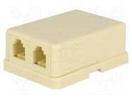 RJ11; socket; double; Layout: 6p4c; screw terminal; H: 58mm; W: 42mm NINIGI