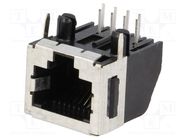 Connector: RJ45; socket; PIN: 8; Cat: 3; shielded,low profile; THT TE Connectivity