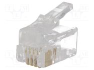 RJ9; plug; PIN: 4; Layout: 4p4c; for cable; IDC,crimped NINIGI