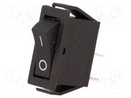 ROCKER; SPST; Pos: 2; ON-OFF; 15A/250VAC; black; none; 35mΩ; -30÷80°C 