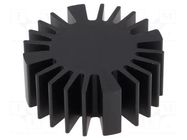 Heatsink; LED; Ø: 50mm; H: 20mm; black FISCHER ELEKTRONIK