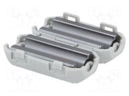 Ferrite: two-piece; on round cable; A: 25mm; B: 20mm; C: 5mm; plastic TDK