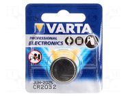 Battery: lithium; CR2032,coin; 3V; non-rechargeable; Ø20x3.2mm VARTA