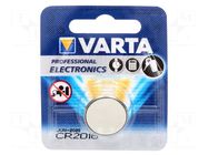 Battery: lithium; CR2016,coin; 3V; non-rechargeable; Ø20x1.6mm VARTA