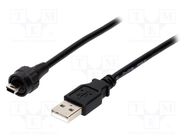 Cable; USB 2.0; USB A mini plug,USB A plug; IP67; 5m ENCITECH