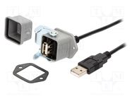 Adapter cable; USB 2.0,with protective cap; Type: straight; IP65 ENCITECH