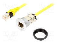 RJ45 socket; 22mm; har-port; -25÷70°C; Ø22.3mm; IP20; silver HARTING