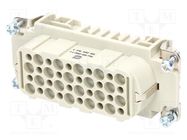 Connector: HDC; contact insert; female; Han® HMC; PIN: 40; 40+PE HARTING