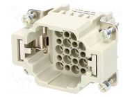Connector: HDC; contact insert; male; 10A; 250V; Han® HMC; PIN: 24 HARTING