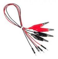 CROCODILE CLIP TO JUMPER PIN, BLK/RED