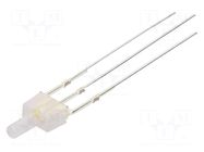 LED; red/cold white; 2mm; bicolour; 330÷500mcd; 90°; Front: flat OPTOSUPPLY