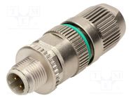 Connector: M12; plug; PIN: 5; male; B code-Profibus; for cable; IP67 