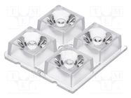 LED lens; square; transparent; 11÷18°; H: 10mm; Body dim: 50x50mm LEDIL