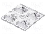 LED lens; square; transparent; H: 7.7mm; Body dim: 50x50mm LEDIL