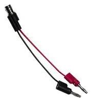 BNC JACK-4MM BANANA PLUG X2, BLK/RED, 4"