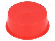 Plugs; Body: red; Out.diam: 51.4mm; H: 19mm; Mat: LDPE; push-in; round SUNDPLAST