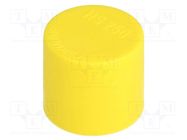 Cap; Body: yellow; Øint: 25mm; H: 23.5mm; LDPE; push-in; SafeCAP SUNDPLAST