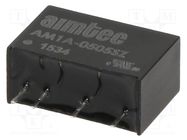 Converter: DC/DC; 1W; Uin: 4.5÷9V; Uout: 5VDC; Iout: 200mA; SIP6; THT AIMTEC