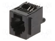 Connector: RJ14; socket; PIN: 4; with panel stop blockade; THT TE Connectivity