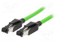 Patch cord; SF/UTP; 5; wire; Cu; PVC; green; 1.5m; 22AWG; Cores: 4 HARTING