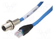 Adapter; M12 female,RJ45 plug; D code-Ethernet; PIN: 4; IP65; 1m 