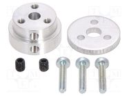 Bracket wheel; Kit: adapter,mounting screws; Shaft: D spring POLOLU