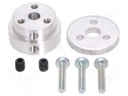 Bracket wheel; Kit: adapter,mounting screws; Shaft: D spring POLOLU