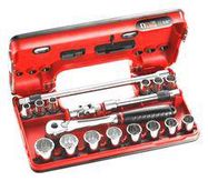 SOCKET SET, 12POINT, METRIC, 8-22MM