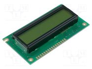 Display: LCD; alphanumeric; STN Positive; 16x2; yellow-green; LED RAYSTAR OPTRONICS