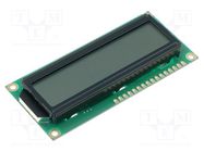 Display: LCD; alphanumeric; FSTN Positive; 16x2; gray; 80x36x10mm RAYSTAR OPTRONICS