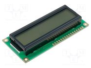 Display: LCD; alphanumeric; FSTN Positive; 16x2; gray; LED; PIN: 16 RAYSTAR OPTRONICS