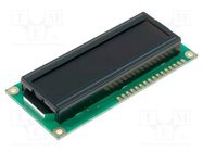 Display: LCD; alphanumeric; FSTN Negative; 16x2; dark blue; LED RAYSTAR OPTRONICS