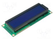 Display: LCD; alphanumeric; STN Negative; 16x2; blue; LED; PIN: 16 RAYSTAR OPTRONICS