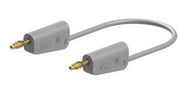 STACKABLE 4MM BANANA PLUG, GREY, 0.5M