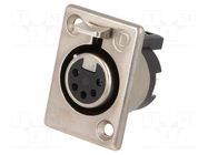 Connector: XLR; socket; female; 7.5A; 50V; PIN: 5; straight; 18AWG DELTRON