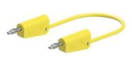 STACKABLE 4MM BANANA PLUG, YELLOW, 1M