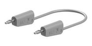 STACKABLE 4MM BANANA PLUG, GREY, 1M