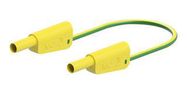 STACKABLE 4MM BANANA PLUG, GRN/YEL, 1M