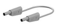 STACKABLE 4MM BANANA PLUG, GREY, 0.5M