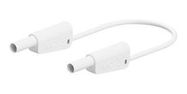 STACKABLE 4MM BANANA PLUG, WHITE, 0.5M