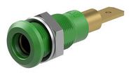 BANANA CONNECTOR, GREEN, SOCKET, 25A