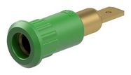 BANANA CONNECTOR, GREEN, SOCKET, 25A