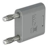 BANANA CONNECTOR, GREY, PLUG, 32A