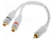 Cable; white; RCA socket x2,RCA plug 4CARMEDIA