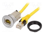 RJ45 socket; 22mm; har-port; -25÷70°C; Ø22.3mm; IP20; silver 