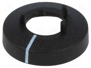 Nut cover with pointer; ABS; black; push-in; Ø: 15.5mm; Øint: 14mm OKW