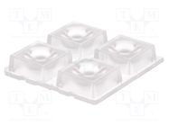 LED lens; square; transparent; 44÷69°; H: 8.5mm; Body dim: 50x50mm LEDIL