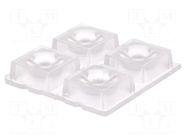 LED lens; square; transparent; 44÷69°; H: 8.5mm; Body dim: 50x50mm LEDIL