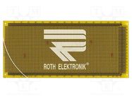 Board: universal; single sided,prototyping; W: 100mm; L: 220mm ROTH ELEKTRONIK GMBH