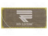 Board: universal; single sided,prototyping; W: 100mm; L: 220mm ROTH ELEKTRONIK GMBH